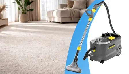 Глубокая химчистка ковров экстрактором Karcher с удалением грязи и пятен